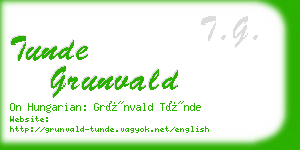 tunde grunvald business card